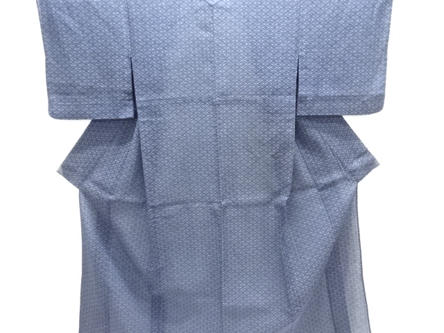 七宝模様織出しちぢみ単衣着物